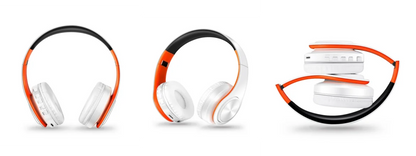 Men Gift Gold Wireless Headphones Bluetooth Earphone Stereo Headset Game with Build-in MIC with Universal for Android and iOS