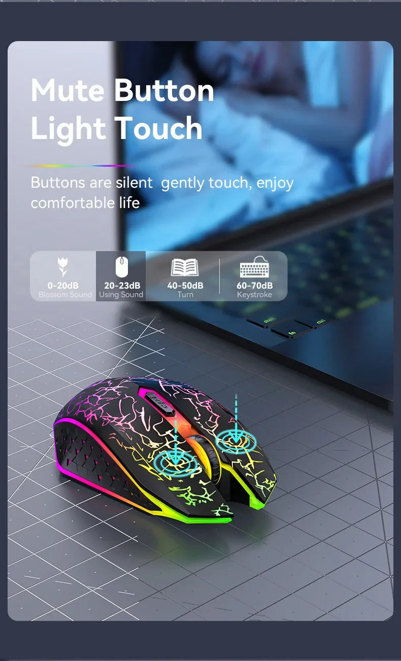Mouse Bluetooth 5.2 - RGB 2.4G Wireless