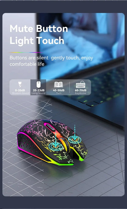 Mouse Bluetooth 5.2 - RGB 2.4G Wireless