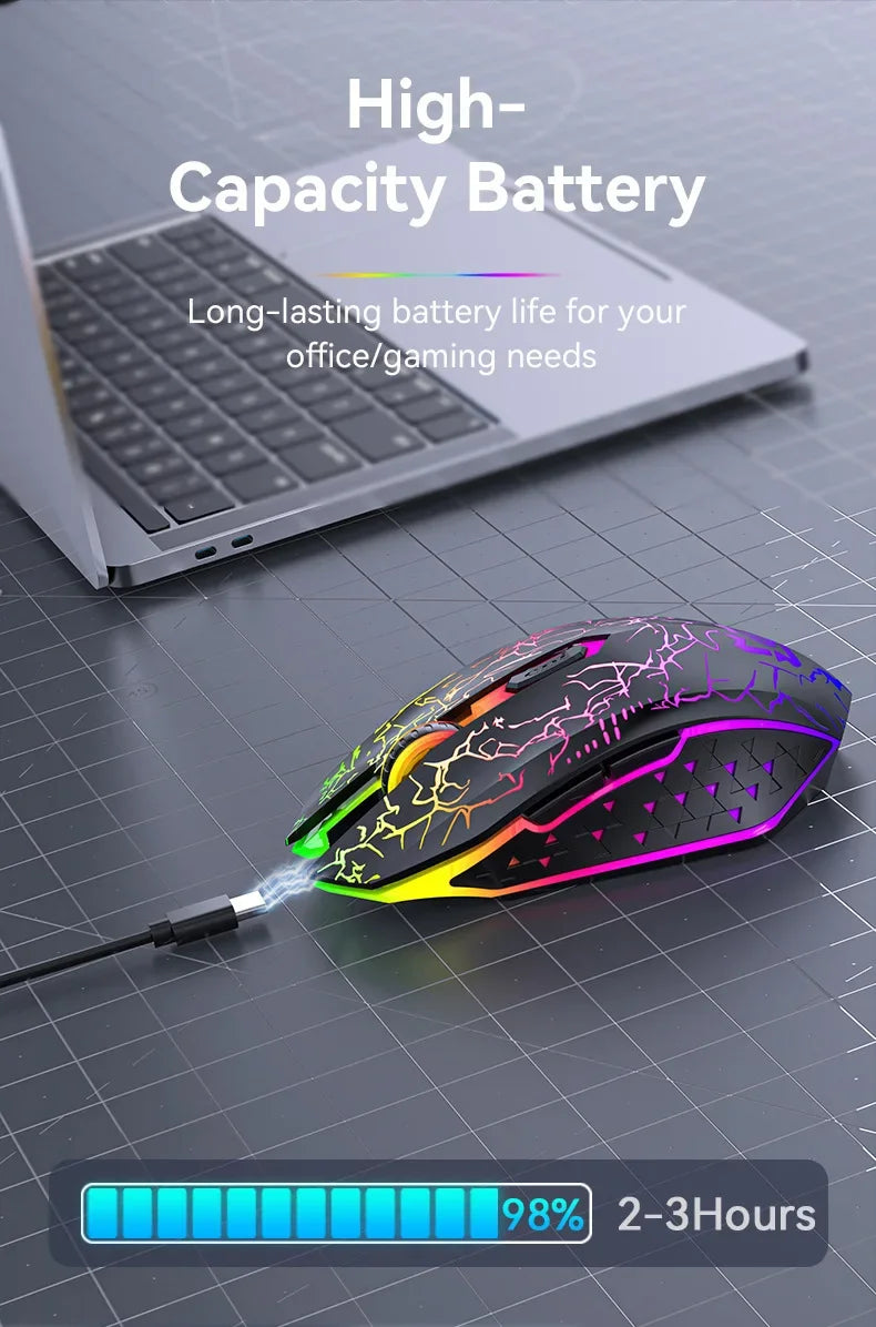 Mouse Bluetooth 5.2 - RGB 2.4G Wireless